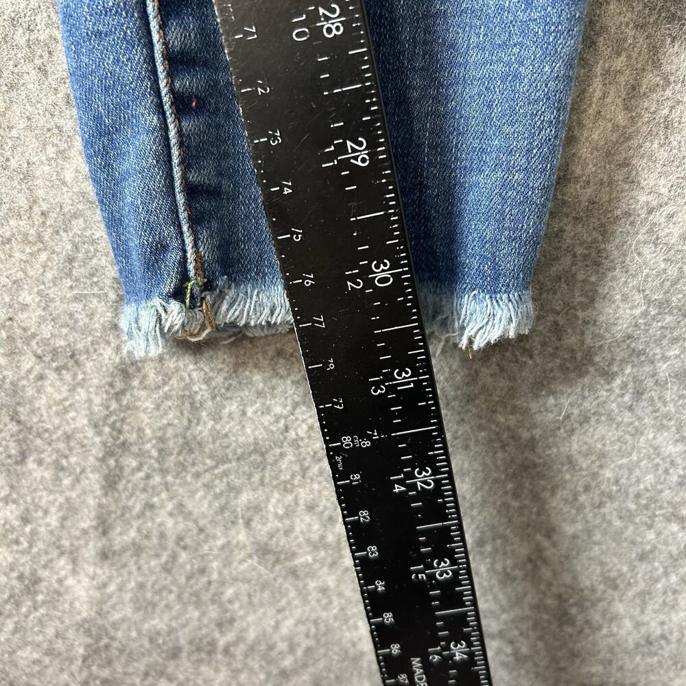 American Eagle Jeans Womens 6 X-long Distressed Raw Hem Blue Skinny Stretch - Picture 2 of 9